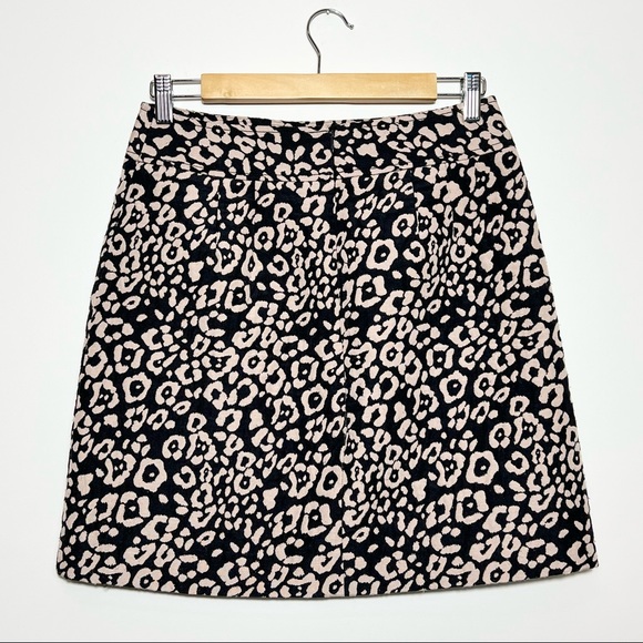 LOFT Black & Tan Cheetah Print Pencil Mini Skirt - Picture 4 of 10